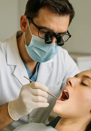 Profissional de saúde sorridente na Multiclínica do Algarve em Quarteira, representando atendimento humanizado e cuidado integral