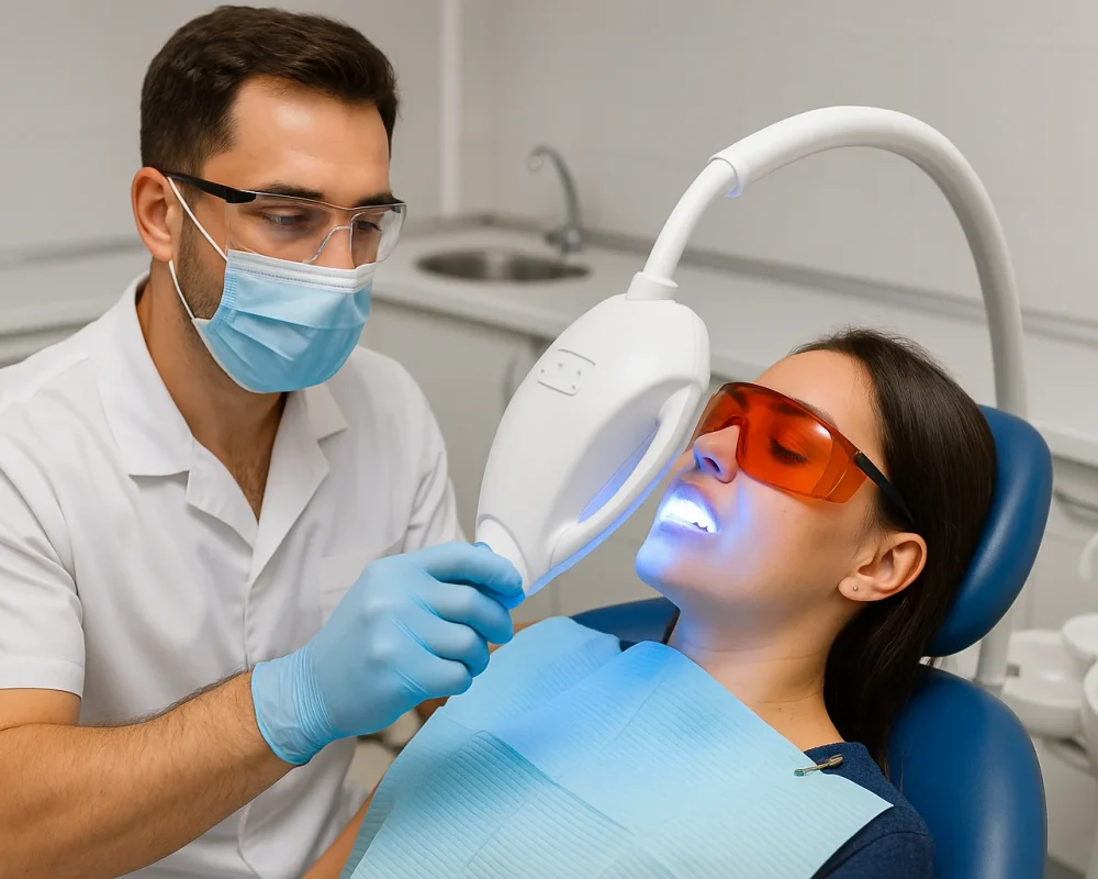 Teeth whitening at Multiclínica do Algarve, Quarteira