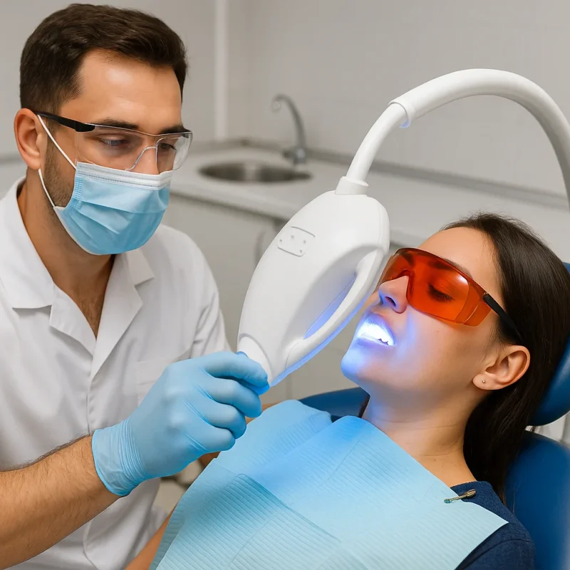 Teeth whitening at Multiclínica do Algarve, Quarteira