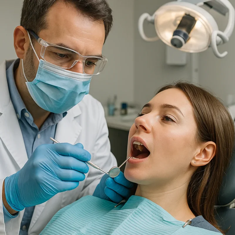 Dentist with Patient at Multiclínica do Algarve, Quarteira