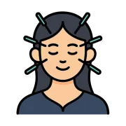 Facial acupuncture session for energy balance