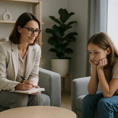 Child and Adolescent Clinical Psychology listening to a girl in Quarteira